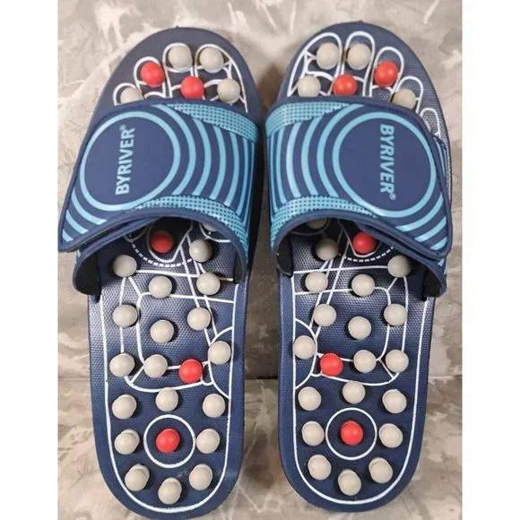 BYRIVER Acupressure Foot Massage Slide on Sandals Size X-Large - Picture 1 of 4